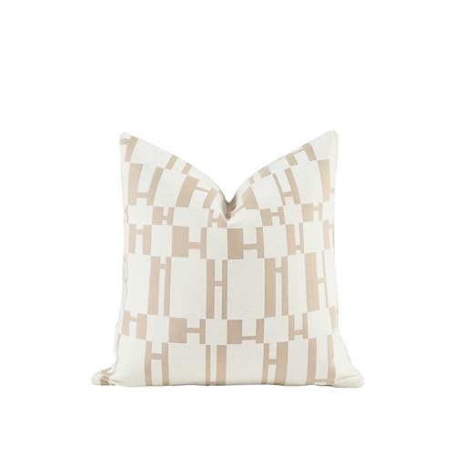 Croker Horse 2025 Kissenbezug, 45,7 x 45,7 cm, weißer H-Buchstabe, Chenille, Jacquard-Stickerei, luxuriös, moderner Stil, für Couch, Sofa, Bett, Kissenbezug für Wohnzimmer, Schlafzimmer Croker Horse 2025 Kissenbezug, 45,7 x 45,7 cm, weißer H-Buchstabe, Chenille, Jacquard-Stickerei, luxuriös, moderner Stil, für Couch, Sofa, Bett, Kissenbezug für Wohnzimmer, Schlafzimmer von Croker Horse