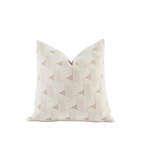 Croker Horse 2025 Kissenbezug, 50,8 x 50,8 cm, Dreieck, Beige, Chenille, Jacquard-Stickerei, luxuriös, moderner Stil, für Couch, Sofa, Bett, Kissenbezug für Wohnzimmer, Schlafzimmer Croker Horse 2025 Kissenbezug, 50,8 x 50,8 cm, Dreieck, Beige, Chenille, Jacquard-Stickerei, luxuriös, moderner Stil, für Couch, Sofa, Bett, Kissenbezug für Wohnzimmer, Schlafzimmer von Croker Horse