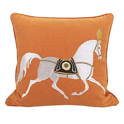 Croker Horse 45,7 x 45,7 cm bestickter Pferde-Kissenbezug – moderner modischer Stil, Couch-Kissen für Wohnzimmer, Sofa, Schlafzimmer Croker Horse 45,7 x 45,7 cm bestickter Pferde-Kissenbezug – moderner modischer Stil, Couch-Kissen für Wohnzimmer, Sofa, Schlafzimmer von Croker Horse