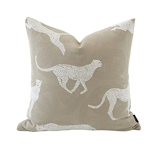 Croker Horse Kissenbezug, 45,7 x 45,7 cm, Leopardenmuster, Chenille, Jacquard, luxuriös, moderner Stil, Couchkissen, für Wohnzimmer, Schlafzimmer Croker Horse Kissenbezug, 45,7 x 45,7 cm, Leopardenmuster, Chenille, Jacquard, luxuriös, moderner Stil, Couchkissen, für Wohnzimmer, Schlafzimmer von Croker Horse
