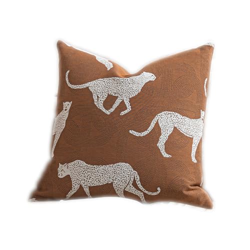 Croker Horse Kissenbezug, 50,8 x 50,8 cm, Leoparden-Geparden-Muster, Chenille, Jacquard-Stickerei, luxuriös, moderner Modestil, Couch, Sofa, Kissenbezug für Wohnzimmer, Schlafzimmer Croker Horse Kissenbezug, 50,8 x 50,8 cm, Leoparden-Geparden-Muster, Chenille, Jacquard-Stickerei, luxuriös, moderner Modestil, Couch, Sofa, Kissenbezug für Wohnzimmer, Schlafzimmer von Croker Horse