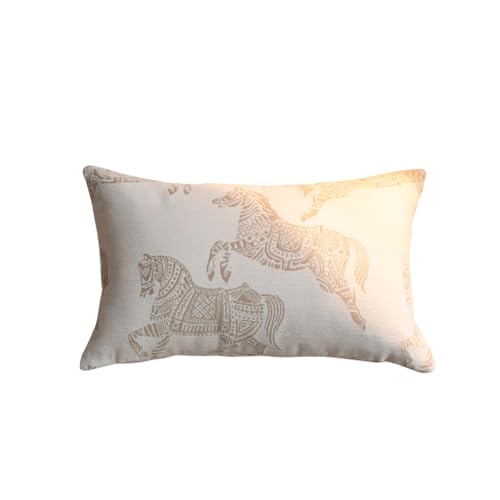 Croker Horse Kissenbezug, Chenille, Jacquard-Stickerei, für Wohnzimmer, Schlafzimmer, 30,5 x 50,8 cm, weißes Pferd Croker Horse Kissenbezug, Chenille, Jacquard-Stickerei, für Wohnzimmer, Schlafzimmer, 30,5 x 50,8 cm, weißes Pferd von Croker Horse