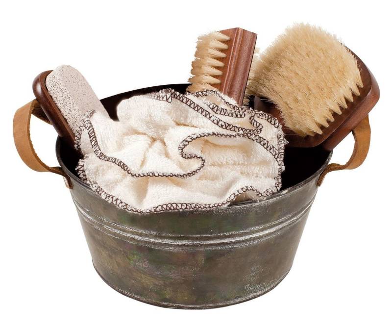 Croll & Denecke Wellness-Pflegeset 40095, 5-tlg., Wellness Geschenk Set, Geschenkset Rustikal in Zinkwanne von Croll & Denecke