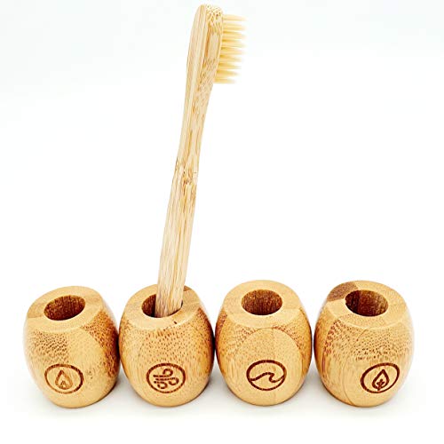 Zahnbürstenhalter aus Bambus, 4er Pack von Croll & Denecke
