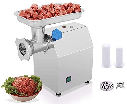 CRONOS Kommerzieller Fleischwolf 900W mit Wurstfüller - besteht fast komplett aus Edelstahl – Leistung bis zu 150kg pro Stunde – für Profi Gastronomie und Küche - Gerät der Luxusklasse von Cronos