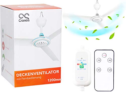 Cronos Deckenventilator + Fernbedienung – Durchmesser: 120cm – Bedienfeld - Energiesparend – Hohe Effizienz – 3-Blatt-Lüfter Cronos Deckenventilator + Fernbedienung – Durchmesser: 120cm – Bedienfeld - Energiesparend – Hohe Effizienz – 3-Blatt-Lüfter von Cronos