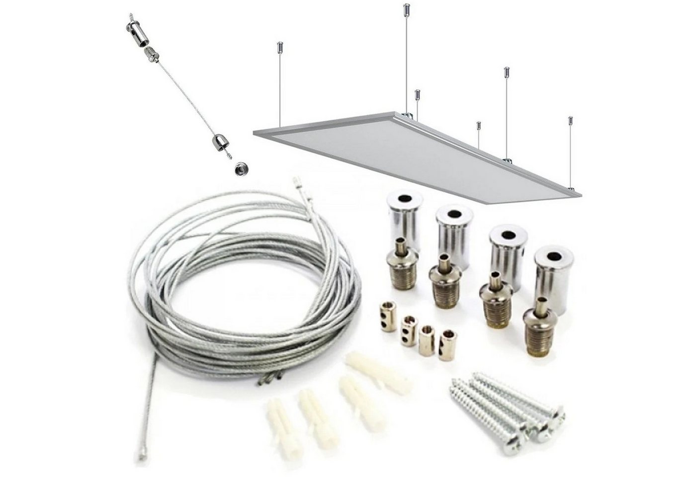 Cronos Montagezubehör Strahlrohr-Deckenmontagesatz für Cronos-Röhrenheizstrahler, Kabellänge 1m, aus Edelstahl Cronos Montagezubehör Strahlrohr-Deckenmontagesatz für Cronos-Röhrenheizstrahler, Kabellänge 1m, aus Edelstahl von Cronos