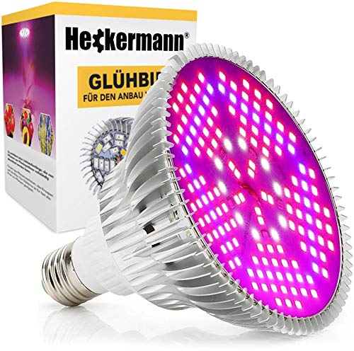 Cronos ORIGINAL Heckermann E27 Glühbirne für Pflanzen 100W – Modell: MDA-PG01 - Lichtleistung: 100W - 150 eingebaute LEDs – ideal für den Anbau von Gemüse, Kräutern, Blütenpflanzen von Cronos