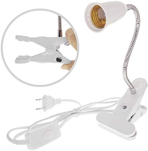Cronos ORIGINAL Heckermann E27 Lampenhalter für Pflanzenwachstum – Leistung: 70W - Armlänge: 30cm - Stromversorgung: 220-240V - 360° Drehung - EU-Stecker - Aus hochwertigen Materialien PVC und Metall von Cronos