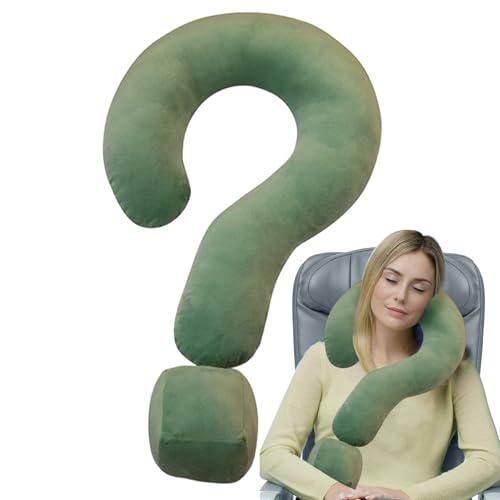 Croovepi Nackenkissen für Reisen, lustiges großes Fragezeichen-Kissen, 55 cm, weicher Überwurf, dekorative multifunktionale Nacken- und Kopfstütze für Auto, Flugzeug, Zuhause von Croovepi