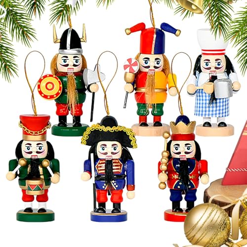 Croovepi Weihnachtliche Nussknacker-Ornamente, hölzerner Nussknacker-Soldat mit Umhängeband, festliche Figuren für Weihnachtsbaum, Urlaub, Bücherregal, Kamin, Kaminsims, Tischdekoration, Fenster, Wand Croovepi Weihnachtliche Nussknacker-Ornamente, hölzerner Nussknacker-Soldat mit Umhängeband, festliche Figuren für Weihnachtsbaum, Urlaub, Bücherregal, Kamin, Kaminsims, Tischdekoration, Fenster, Wand von Croovepi