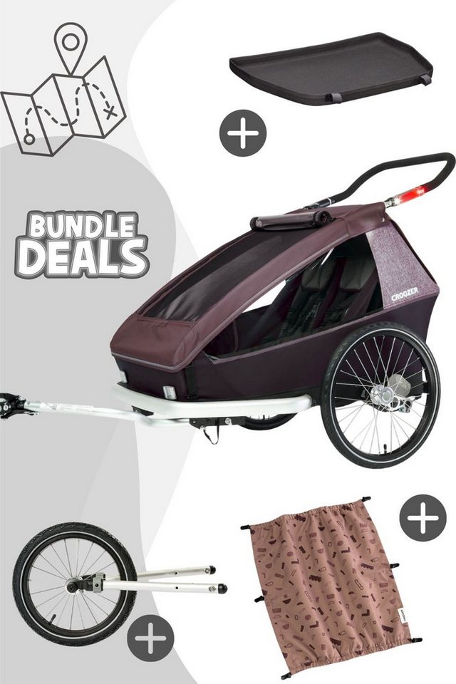 Croozer Fahrradkinderanhänger Kid Vaaya 2 Baby Bundle - Farbe: Blossom Red von Croozer
