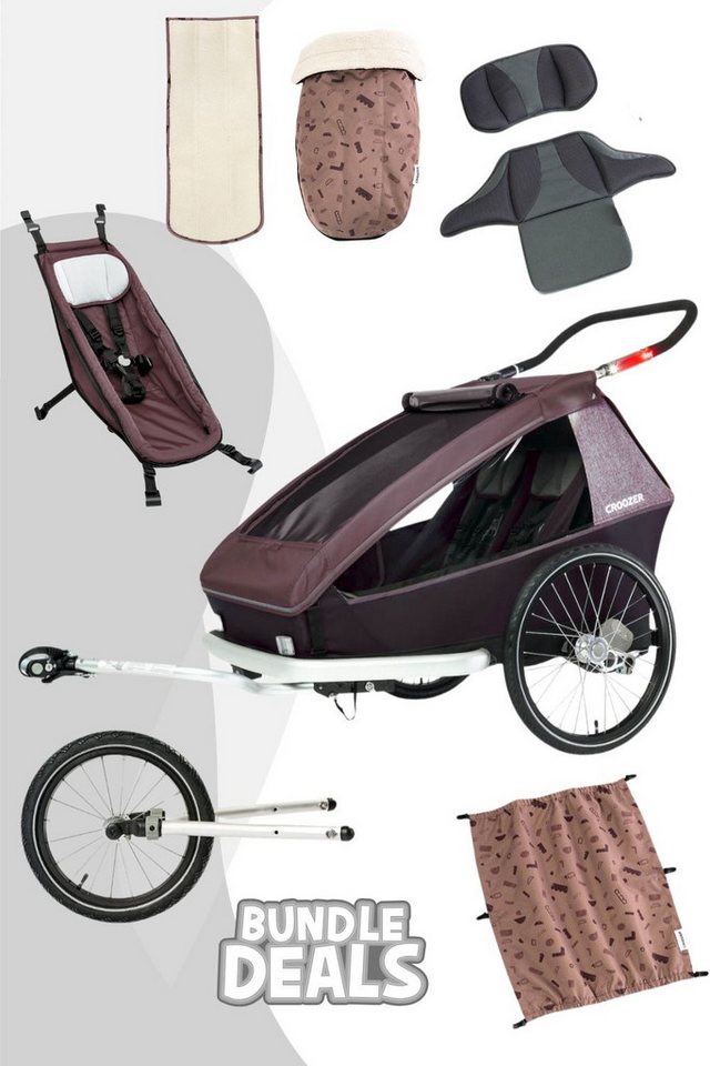 Croozer Fahrradkinderanhänger Kid Vaaya 2 Kid All-Season Bundle Geschwister von Croozer