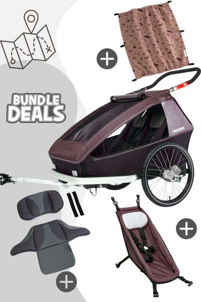 Croozer Fahrradkinderanhänger Kid Vaaya 2 Sunny Baby Bundle - Farbe: Blossom Red von Croozer