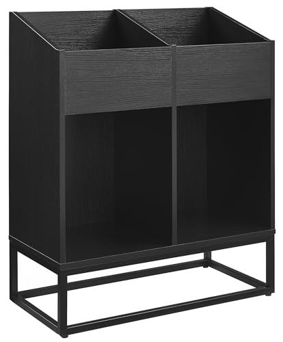 Crosley Furniture Enzo Moderner Schallplatten-Aufbewahrungsständer, nach vorne gerichtete Flip-Bin-Regale für Schallplatten, Schwarz Crosley Furniture Enzo Moderner Schallplatten-Aufbewahrungsständer, nach vorne gerichtete Flip-Bin-Regale für Schallplatten, Schwarz von Crosley Furniture