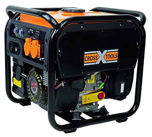 CROSS TOOLS Benzin Inverter Stromerzeuger - Stromaggregat - Generator (3.500W max. Leistung, 2x 230V; 1x 12V Steckdosen, 8,5l Tank, Inverter ermöglicht Laden von Laptop, Handy usw) CPG 4000 INV, 68041 von Cross Tools