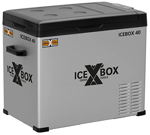 CROSS TOOLS elektrische Kühlbox - Kompressor Gefrierbox 37 Liter (Kühlleistung bis -20° C, Für Camping, Auto, Van, Boote, tragbarer Kühlschrank mit App, 230V/12V/24V, 65x37,5x42,7cm) ICEBOX 40, 68061 von Cross Tools