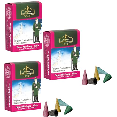 Crottendorfer Original Räucherkerzen 24 Stück (3x Bunte Mischung Mini`s) von Crottendorfer