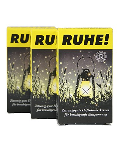 Crottendorfer Räucherkerzen "RUHE!" - mit leichtem zitronigen Duft um lästige Gäste zu vermeiden - 3er Pack in der Größe XL - 3 x 4 Stück - Made in Germany von Crottendorfer Räucherkerzen