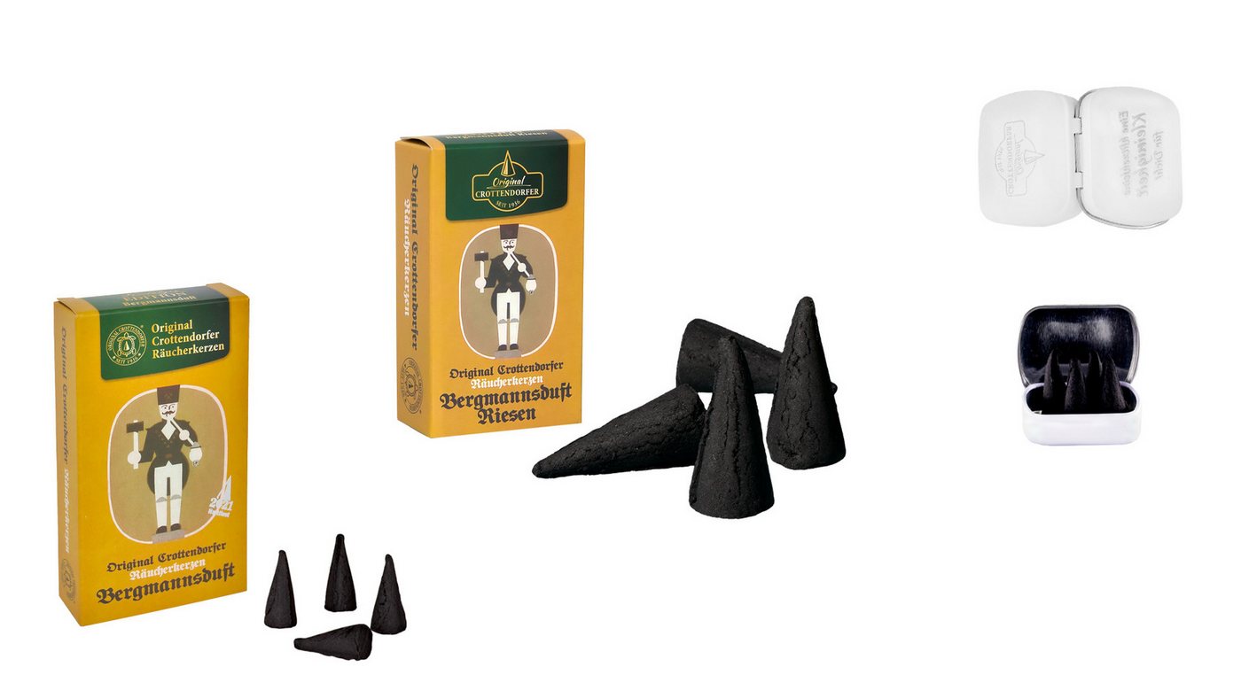 Crottendorfer Duftkerze Bergmannsduft Set - M und XL Räucherkerzen, Inklusive 4x Haamitkerzle in Metalldose - Made in Germany Crottendorfer Duftkerze Bergmannsduft Set - M und XL Räucherkerzen, Inklusive 4x Haamitkerzle in Metalldose - Made in Germany von Crottendorfer
