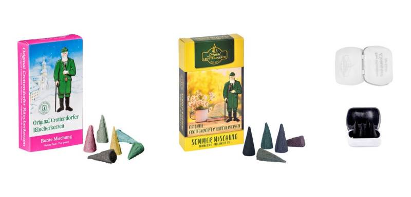 Crottendorfer Duftkerze Räucherkerzen Jahresmischung - 2er Set - Inklusive 4 Haamitkerzle, mit Düften für das ganze Jahr - Made in Germany von Crottendorfer
