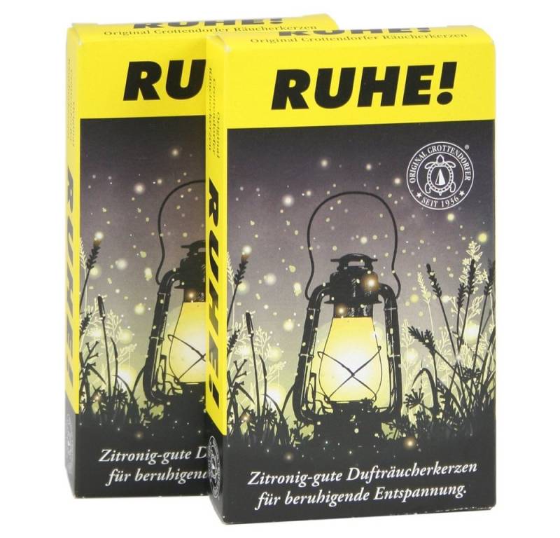Crottendorfer Outdoorkerze 1557, RUHE! Räucherkerzen 2er-Set, zitronig-gut gegen Mücken, 2x24 Stück Größe M - Made in Germany von Crottendorfer