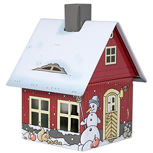 Crottendorfer - Räucherhaus Metall inkl. Räucherkerzenhalter - für Räucherkerzen Gr. M - Maße: 7,2 x 7,8 x 9,8cm - Motiv:Wintermotiv - Made in Germany von Crottendorfer