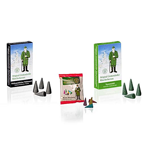 Crottendorfer Räucherkerzen - 2er Set Weihnachten - Düfte: Weihrauch und Tannenduft - Menge: 48 inklusive 5 Räucherkerzen als Probe vom Duft Weihnachtlicher Weihrauch - Made in Germany Crottendorfer Räucherkerzen - 2er Set Weihnachten - Düfte: Weihrauch und Tannenduft - Menge: 48 inklusive 5 Räucherkerzen als Probe vom Duft Weihnachtlicher Weihrauch - Made in Germany von Crottendorfer