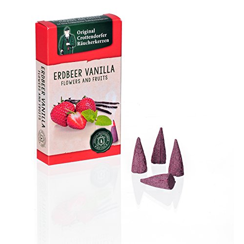 Crottendorfer Räucherkerzen Flower & Fruits - Duft: Erdbeer-Vanilla - Größe: M - 24 Stück - Made in Germany von Crottendorfer