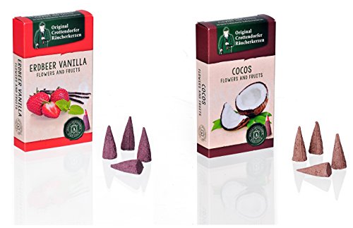 Crottendorfer Räucherkerzen Flower & Fruits - Duft: Erdbeer-Vanille & Cocos - Größe: M - 2x24 Stück - Made in Germany Crottendorfer Räucherkerzen Flower & Fruits - Duft: Erdbeer-Vanille & Cocos - Größe: M - 2x24 Stück - Made in Germany von Crottendorfer