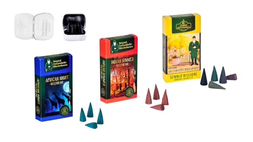 Crottendorfer Räucherkerzen - 3er Set Sommer der Welt - Düfte: Sommer Mischung, African Night und Indian Summer - Menge: 72 Stück inklusive 4 Räucherkerzen als Probe - Made in Germany von Crottendorfer
