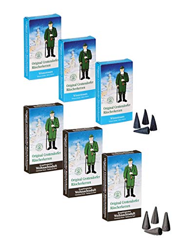 Crottendorfer Räucherkerzen - Weihnachtstraum: 6 Sets à 24 Stück, 3x Wintertraum, 3x Weihnachtsduft (Spices) von Crottendorfer