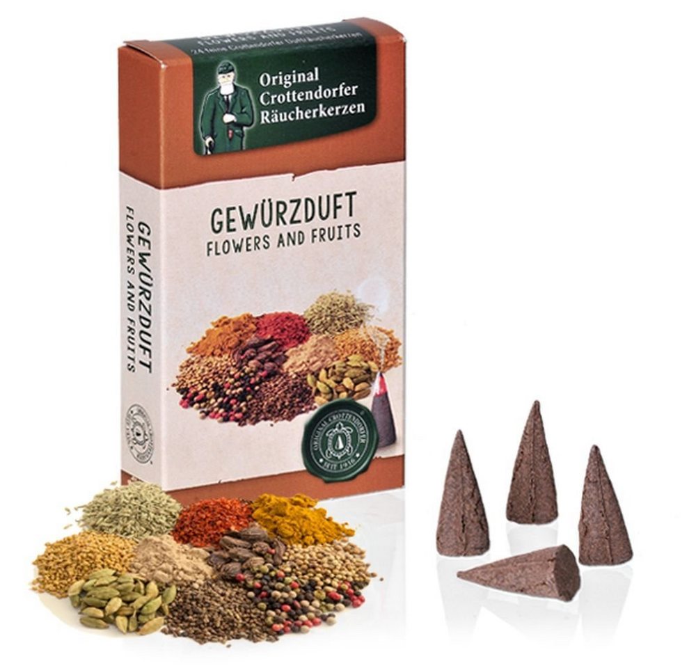 Crottendorfer Räuchermännchen 1 Päckchen Räucherkerzen- Flowers & Fruits - Gewürzduft - 24er Packung von Crottendorfer