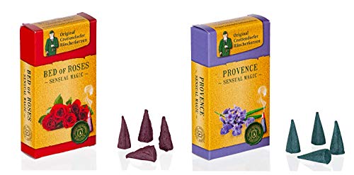 Crottendorfer Sensual Magic Räucherkerzen - Größe: M - 40 Stück - Duft: Provence + Bed of Roses - Made in Germany von Crottendorfer
