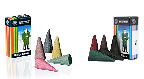 Original Crottendorfer - Riesen Räucherkerzen Set - Düfte: Bunte Riesen, Bunte Riesen Mix - Menge: 10 Stück - Größe: XL - Made in Germany von Crottendorfer