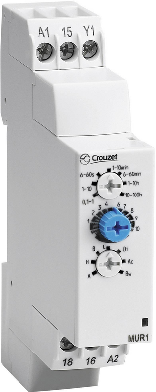 Crouzet 88827105 Mur1 Zeitrelais Monofunktional Zeitbereich 0.1s 100h 1 Wechsler B-Ware von Crouzet