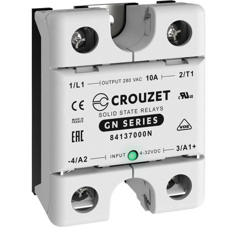 Crouzet Zeitrelais Crouzet Halbleiterrelais 84137000N 10 A Schaltspannung (max): 280 V/A, (GN10DZL) von Crouzet
