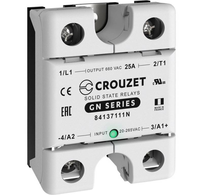 Crouzet Zeitrelais Crouzet Halbleiterrelais 84137111N 25 A Schaltspannung (max): 660 V/A, (GN25AZH) von Crouzet