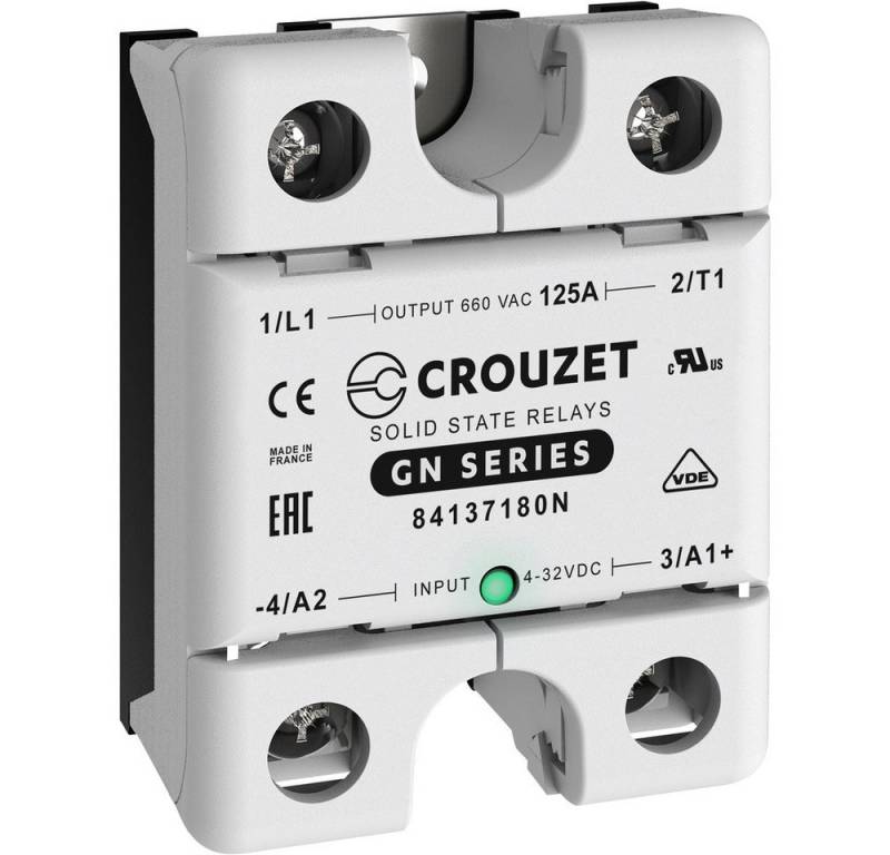 Crouzet Zeitrelais Crouzet Halbleiterrelais 84137180N 125 A Schaltspannung (max): 660 V, (GN125DZH) von Crouzet