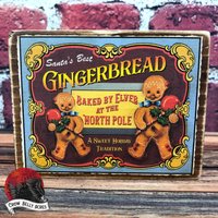 Santa Es Best Gingerbread Baked By Elves Faux Ad Holz Schild, Regal Sitter, Tiered Tablett Dekor, Primitive Weihnachten, Lebkuchenmann von CrowBellyAcres