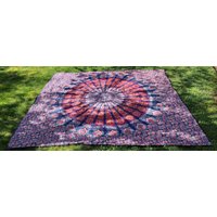 Hippie Mandala Tagesdecke Navy Crimson Traditionell 80 X 90 Zoll von CrowTreeVintage