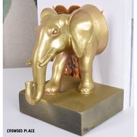 Gold Elefant Buchstützen, Moderne Figur Buchstütze, Buchhalter, Handgemachte Regal Buch Organizer, Wohnkultur, Büro Dekor von CrowdedPlace