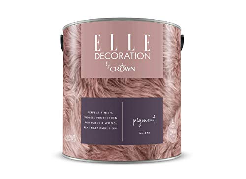 Crown ELLE DECORATION Pigment No. 472, 2,5 L, extra-matte Premium Wandfarbe für Innen, für Wände und Holz, hohe Deckkraft, Innenfarbe,dunkler, geheimnisvoller Pflaumenton von Crown