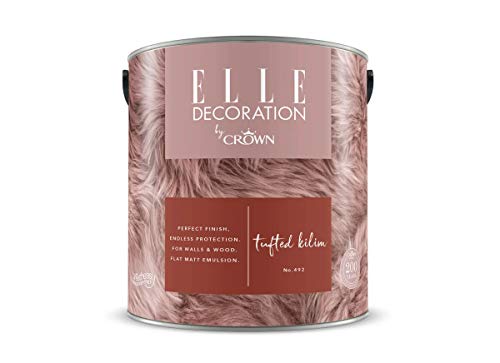 Crown ELLE DECORATION Tufted Kilim No. 492, 2,5 L, extra-matte Premium Wandfarbe für Innen, für Wände und Holz, hohe Deckkraft, Innenfarbe,Kupfer-Orangeton von Crown