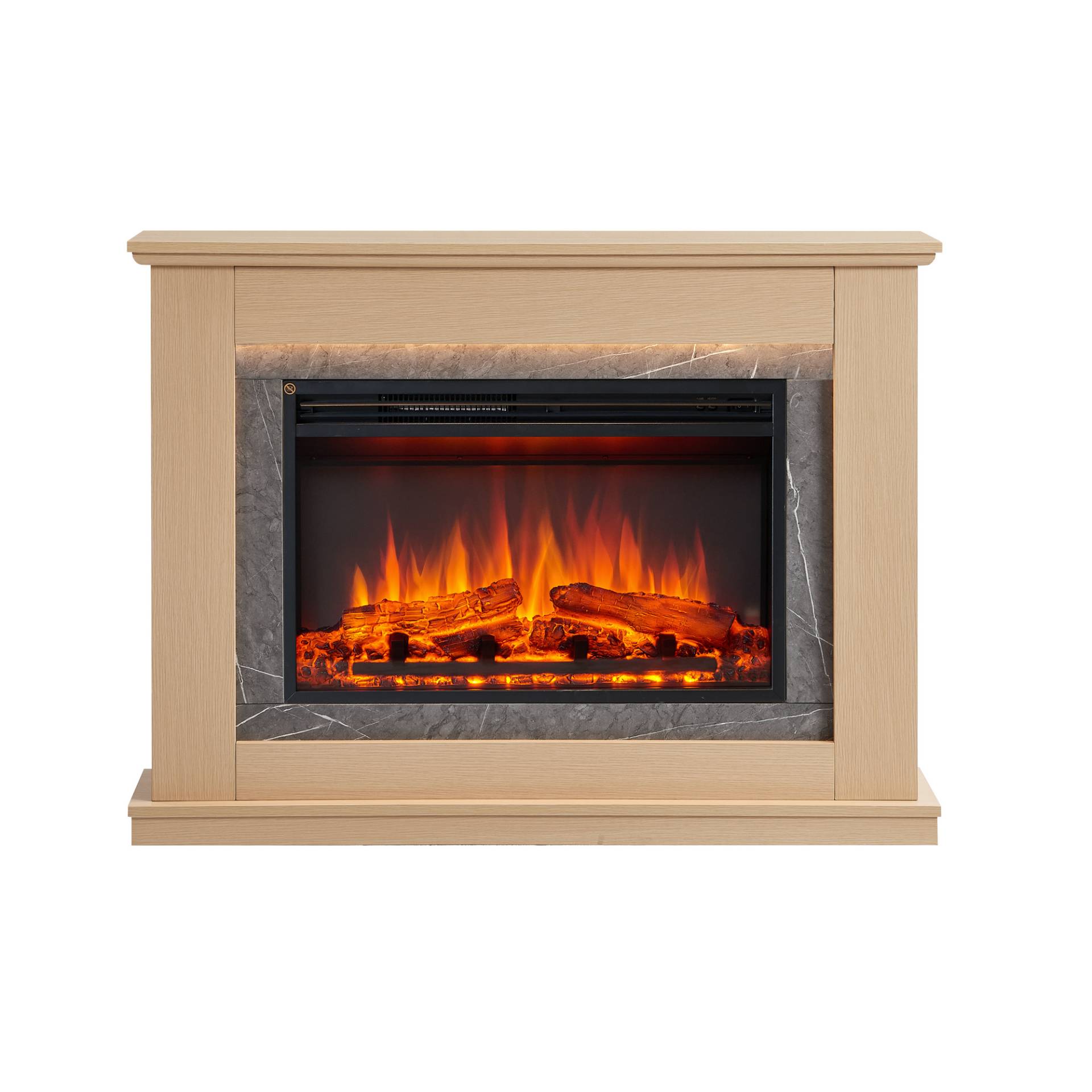 CrownFlame Elektrokamin 'Alexios' hellbraun 2 kW von CrownFlame