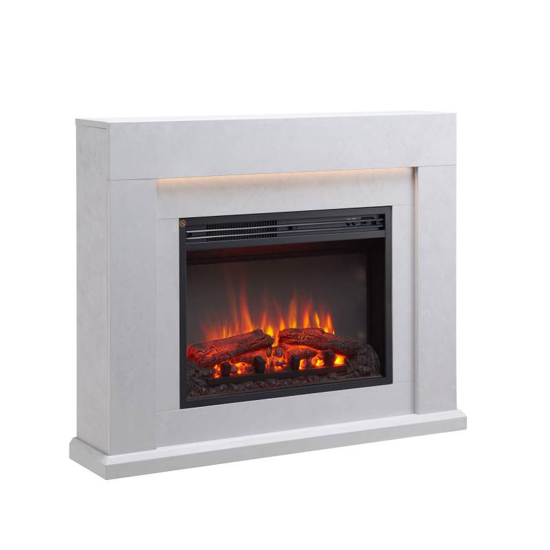CrownFlame Elektrokamin 'Apollon' betongrau 2 kW von CrownFlame