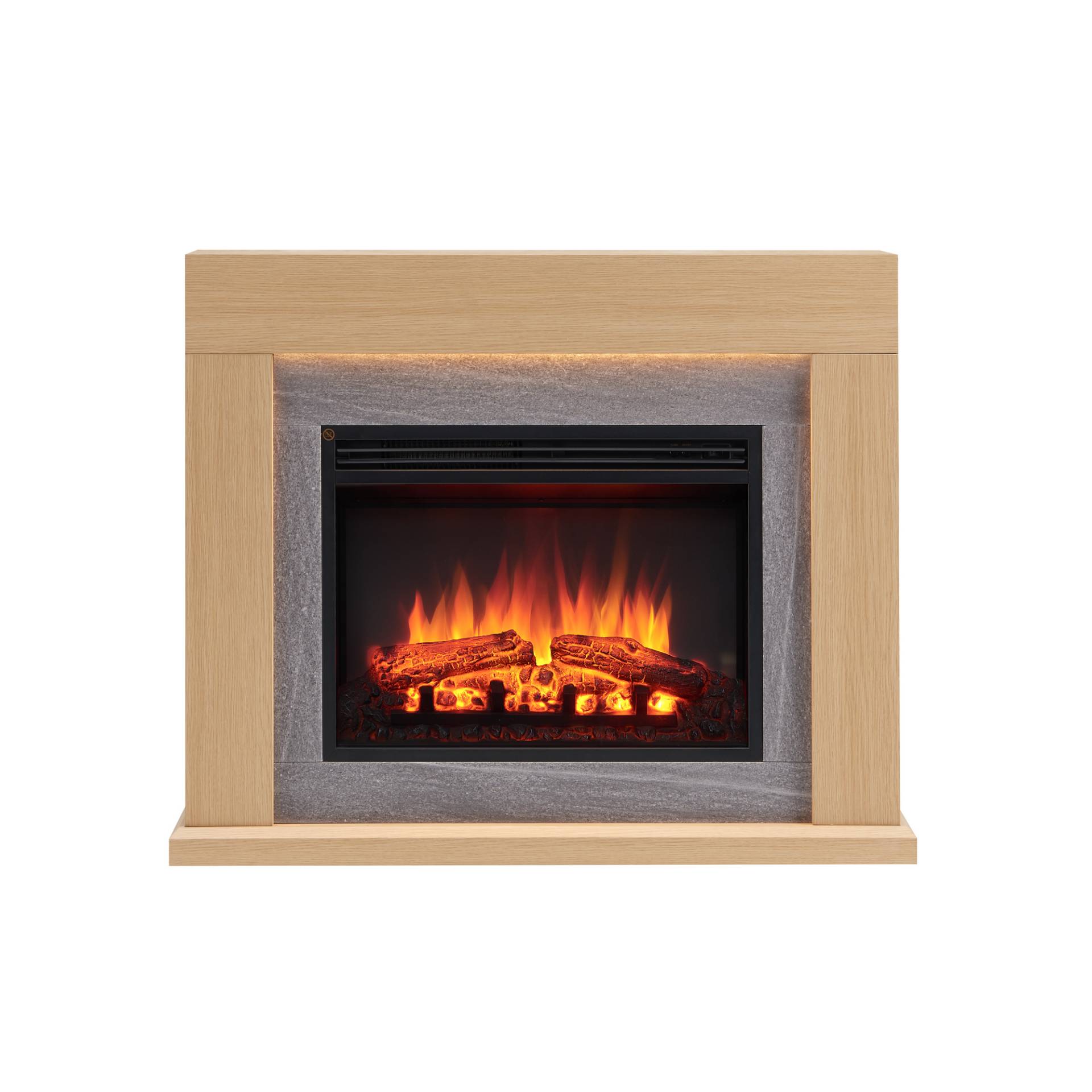 CrownFlame Elektrokamin 'Apollon' hellbraun 2 kW von CrownFlame