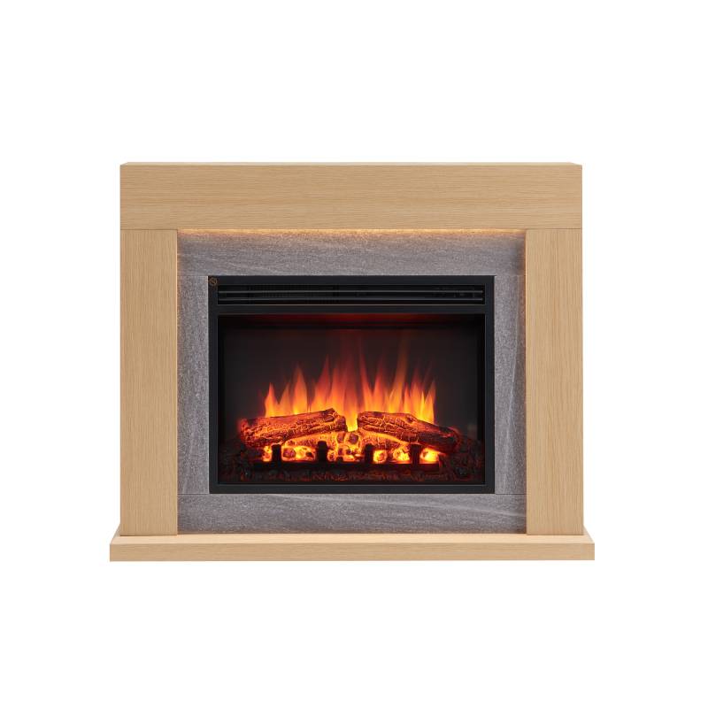 CrownFlame Elektrokamin 'Apollon' hellbraun 2 kW von CrownFlame