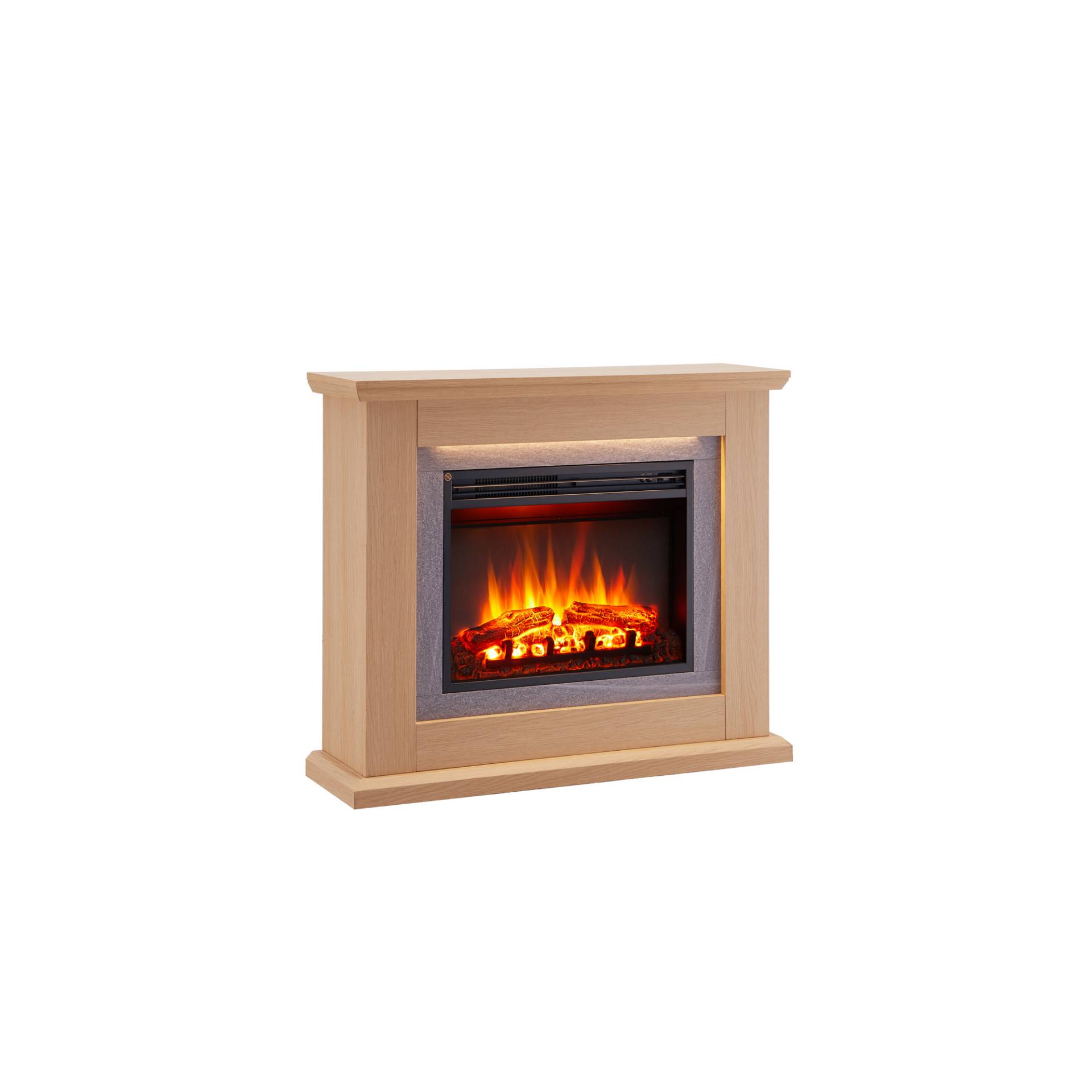 CrownFlame Elektrokamin 'Charon' hellbraun 2 kW von CrownFlame