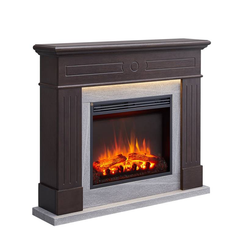 CrownFlame Elektrokamin 'Leandros' dunkle Eiche 2 kW von CrownFlame